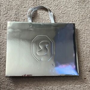 Skims x Swarovski Silver Embossed Shopping Bag